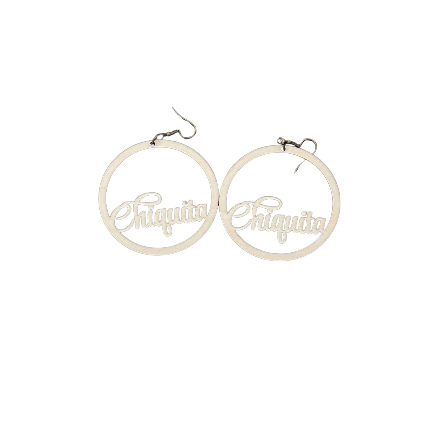Wood Name Earrings